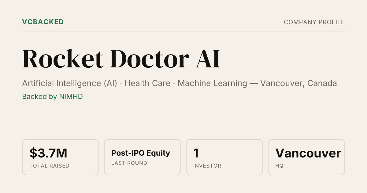 Rocket Doctor AI Funding & Investors - Post-IPO Equity - Vancouver ...